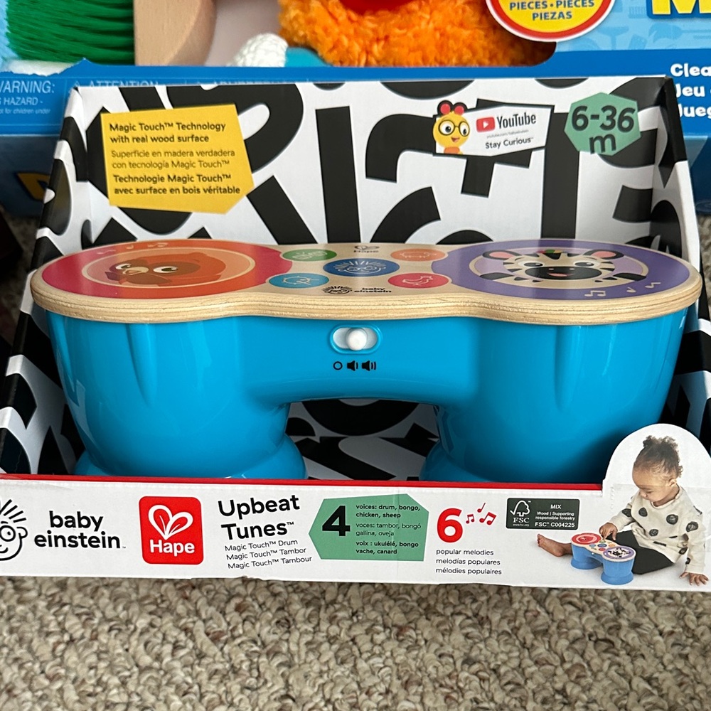 Baby Einstein Hape Magic Touch Drum Set - Blue